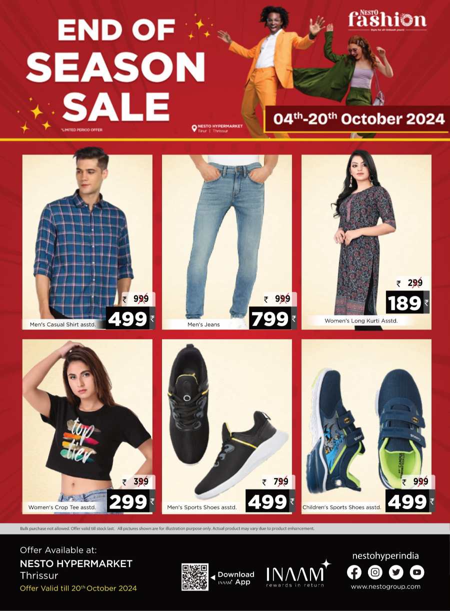 Get Today's Offers at Nesto Hypermarket - Lowest Fashion Prices In Nesto Hypermarket Thrissur