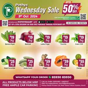 Don't miss out on the Wednesday Sale with up to 50% off! In Pothys Superstores Ernakulam