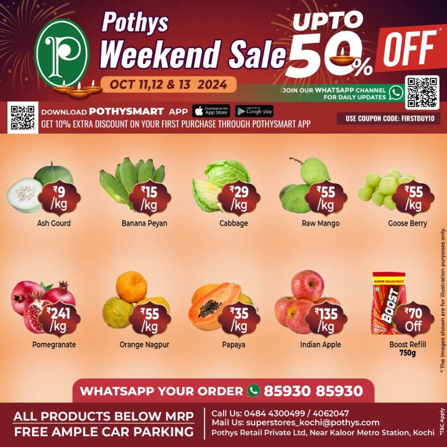 Weekend Sale Up to 50% Off In Pothys Superstores Ernakulam