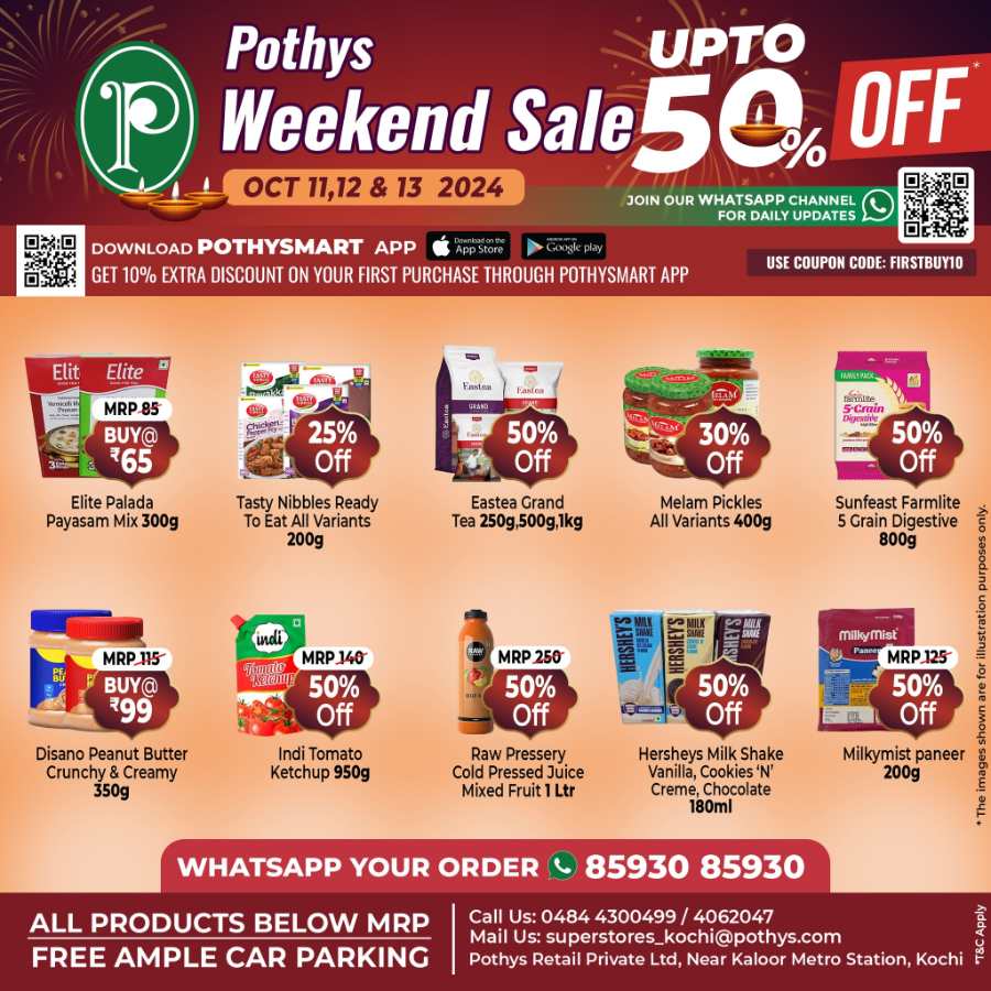 Weekend Sale Up to 50% Off In Pothys Superstores Ernakulam