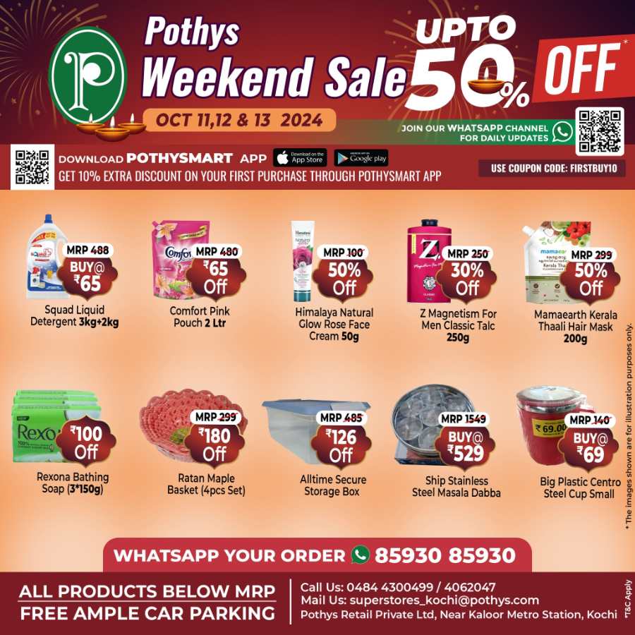 Weekend Sale Up to 50% Off In Pothys Superstores Ernakulam