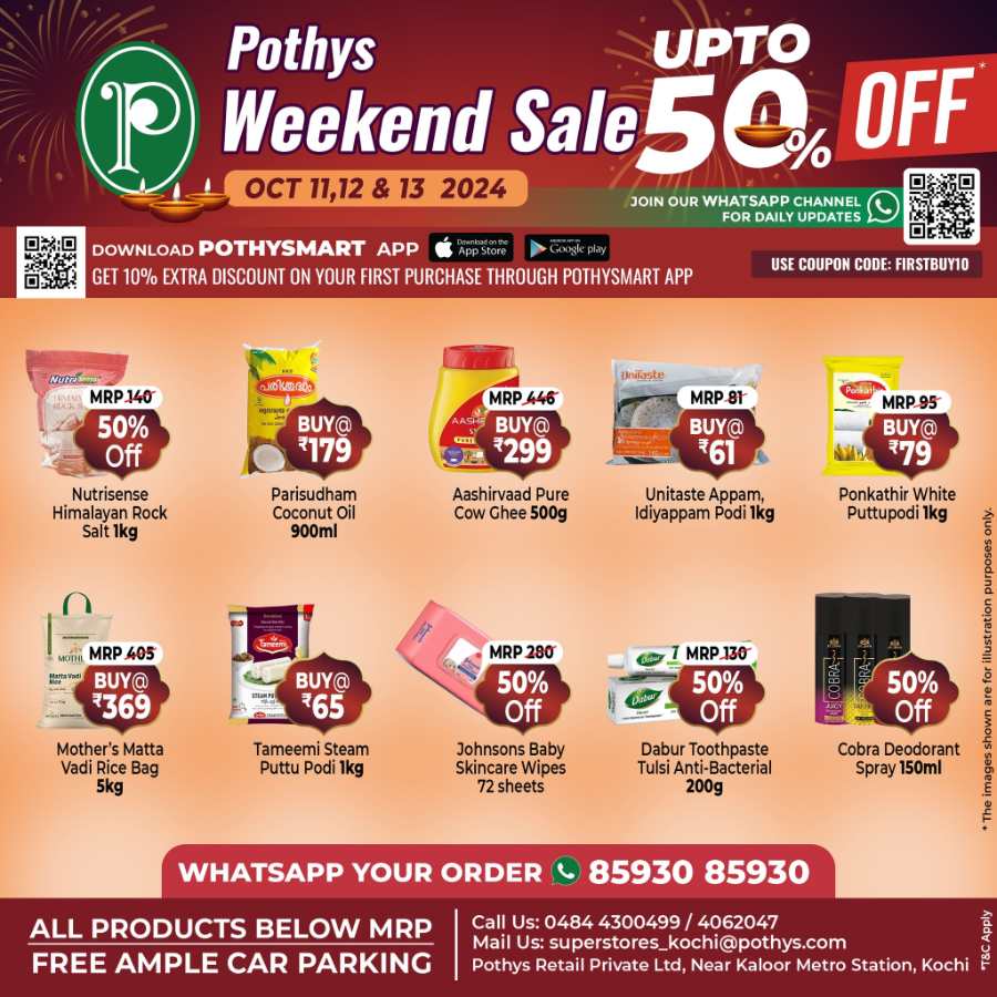 Weekend Sale Up to 50% Off In Pothys Superstores Ernakulam