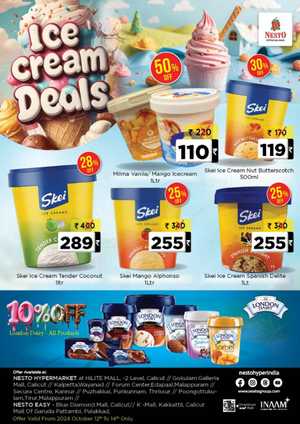 Ice Cream Deals In Nesto Hypermarket Calicut,Malappuram,Kannur,Thrissur,Wayanad,Palakkad