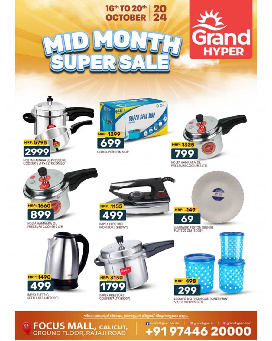 Mid Month Super Sale In Grand Hypermarket Calicut