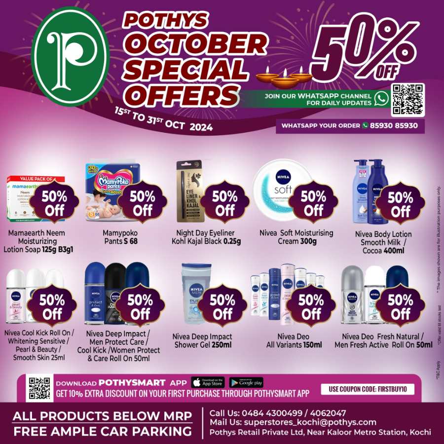 Pothys Special Offers - Up to 50% Off In Pothys Superstores Ernakulam