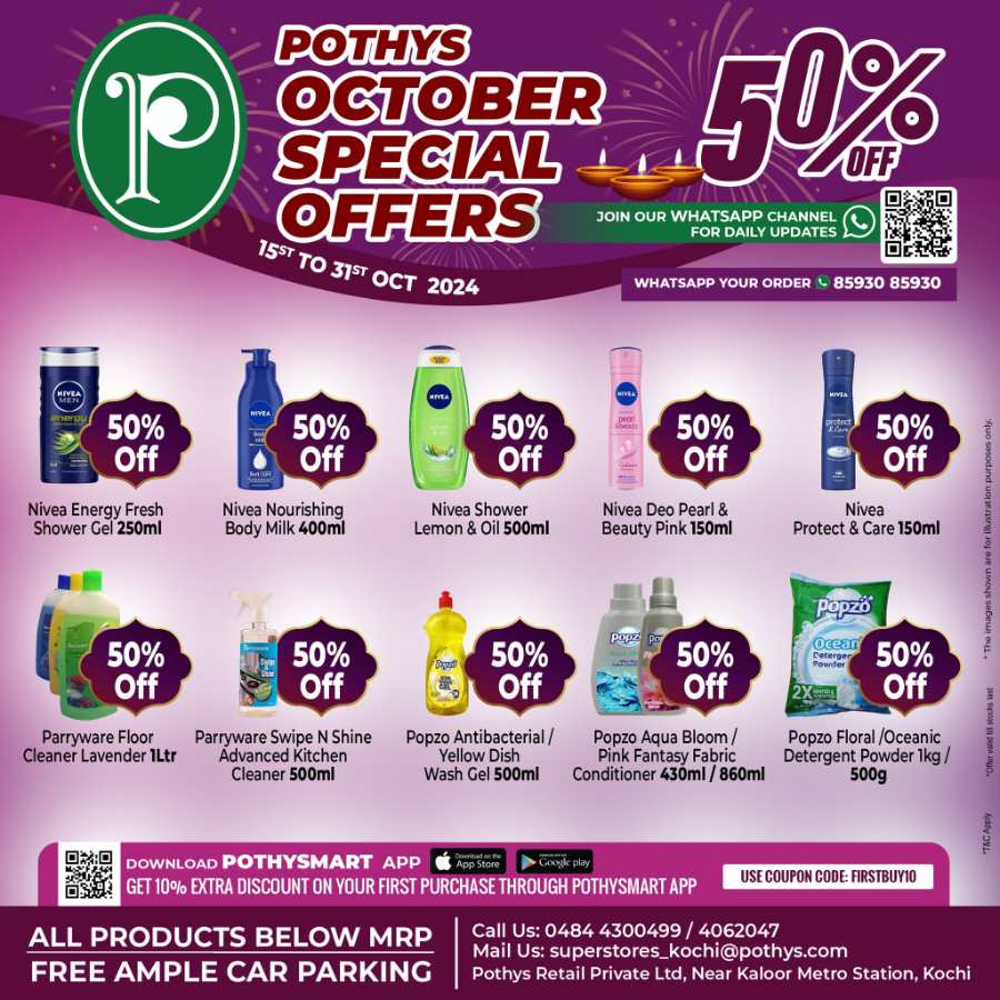 Pothys Special Offers - Up to 50% Off In Pothys Superstores Ernakulam