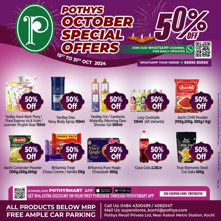 Pothys Special Offers - Up to 50% Off In Pothys Superstores Ernakulam