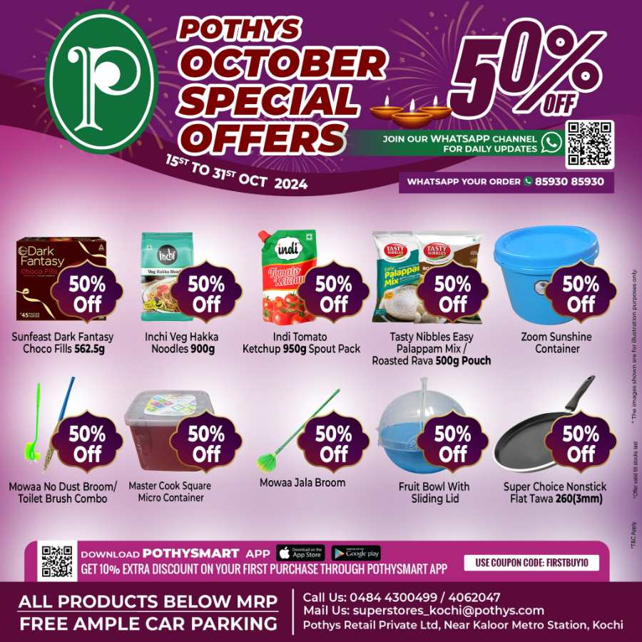 Pothys Special Offers - Up to 50% Off In Pothys Superstores Ernakulam