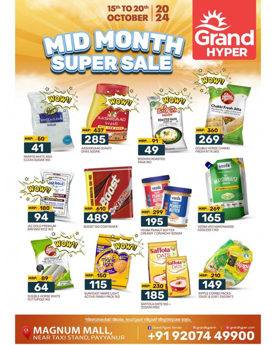 Mid-Month Super Sale In Grand Hypermarket Kannur