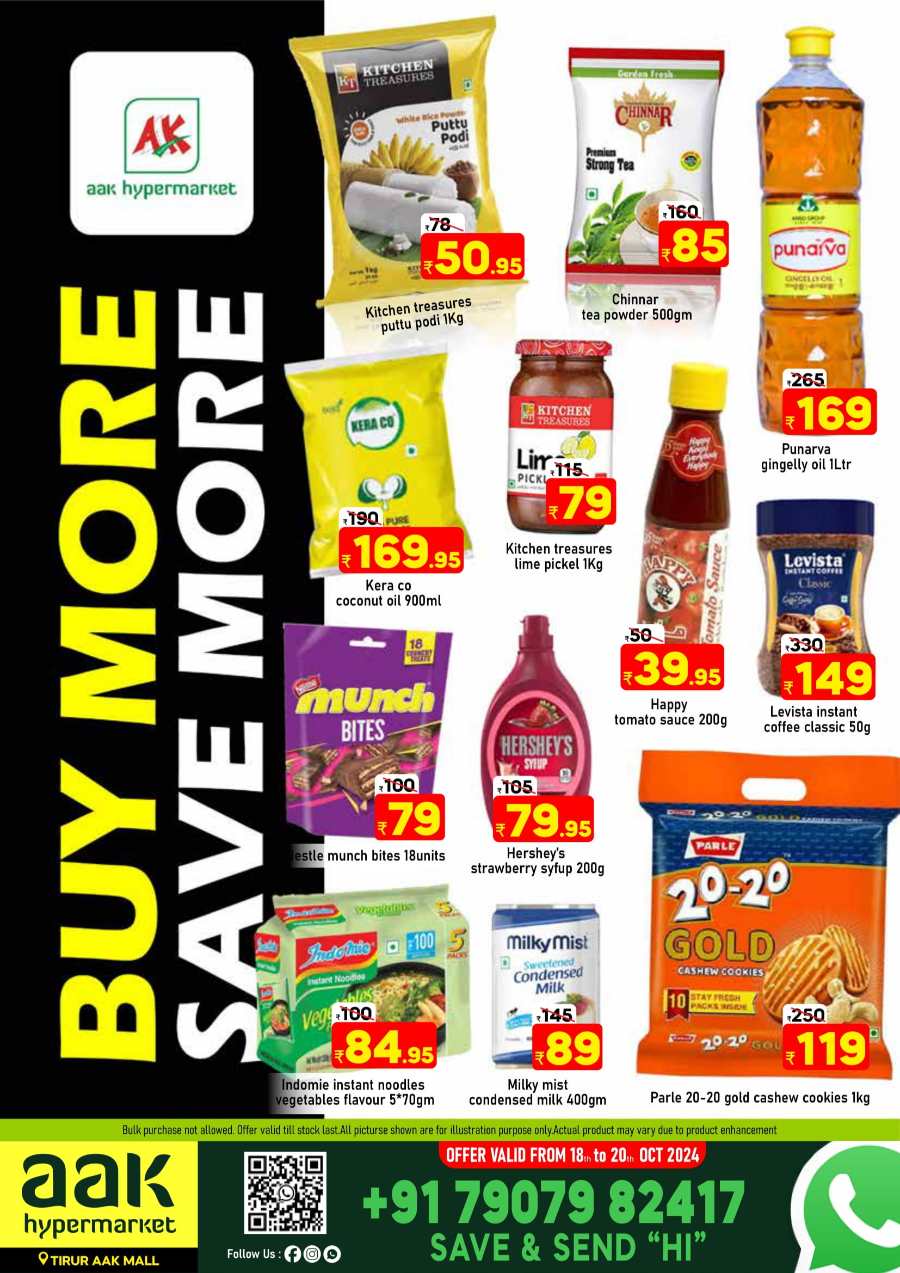 Buy Bulk Save More In AAK Hypermarket Malappuram