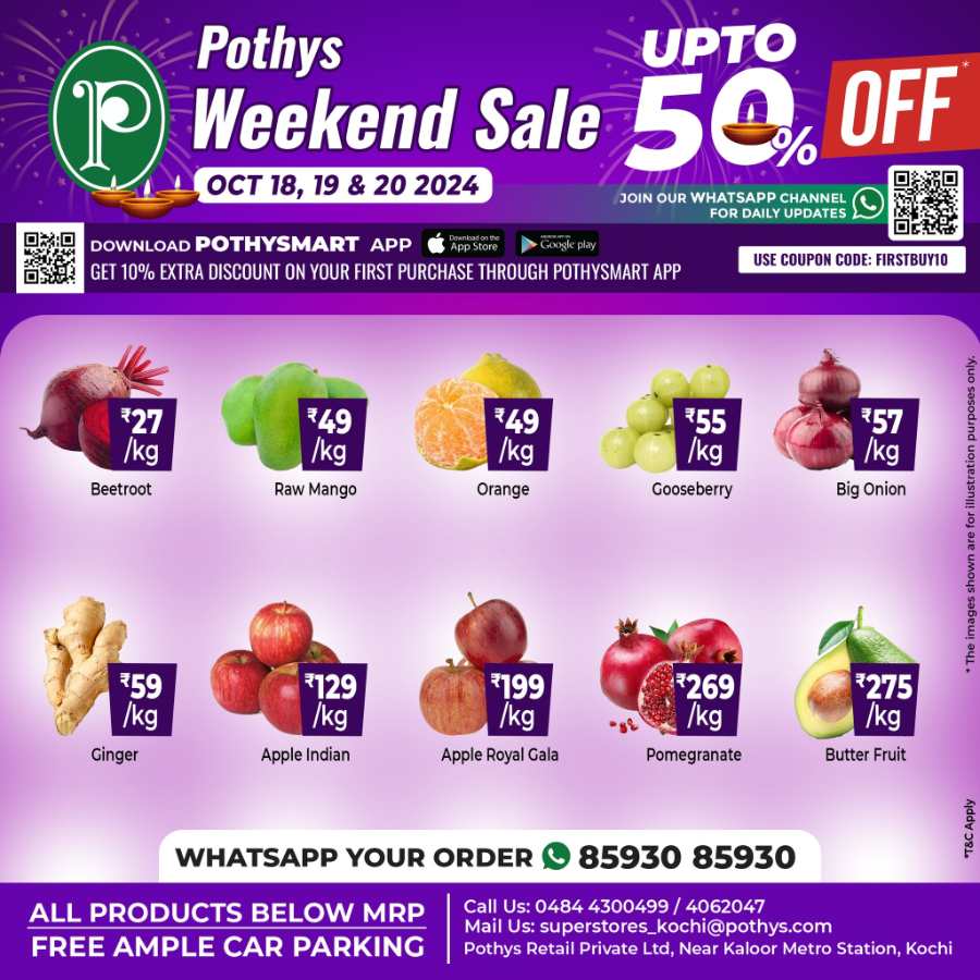 Weekend Sale Up to 50% Off In Pothys Superstores Ernakulam