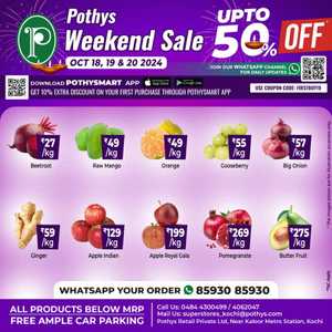 Weekend Sale Up to 50% Off In Pothys Superstores Ernakulam