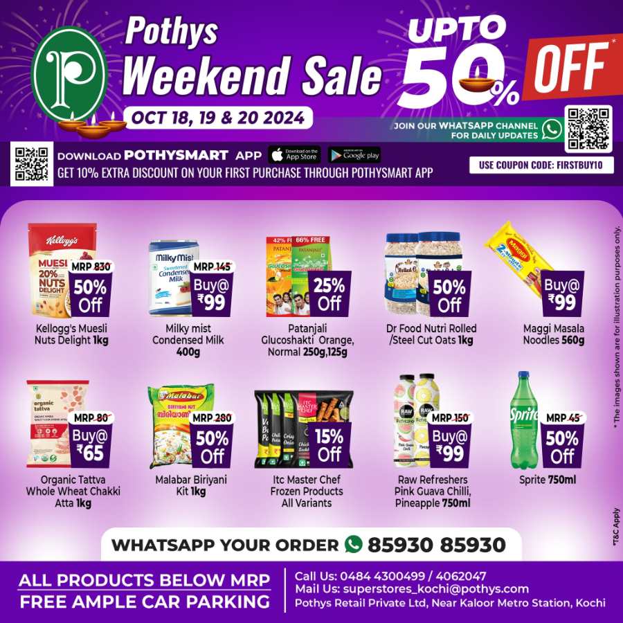 Weekend Sale Up to 50% Off In Pothys Superstores Ernakulam