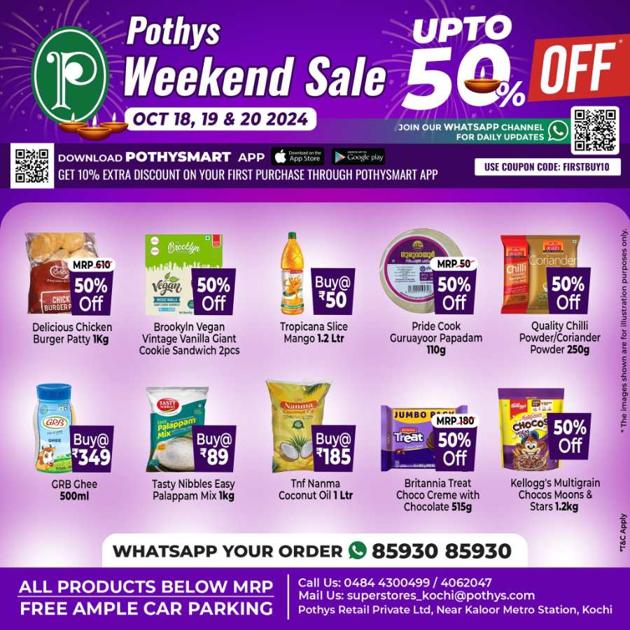 Weekend Sale Up to 50% Off In Pothys Superstores Ernakulam