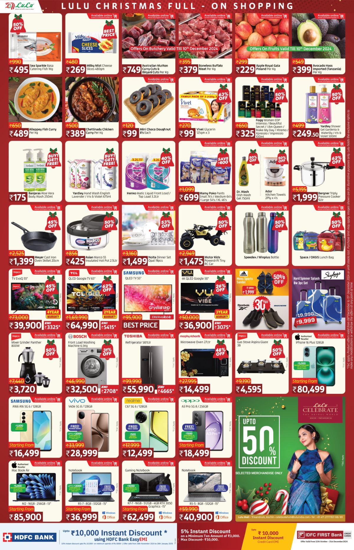 Christmas full on shopping: Upto 50% Off - Grab Deals In Lulu Hypermarket Trivandrum