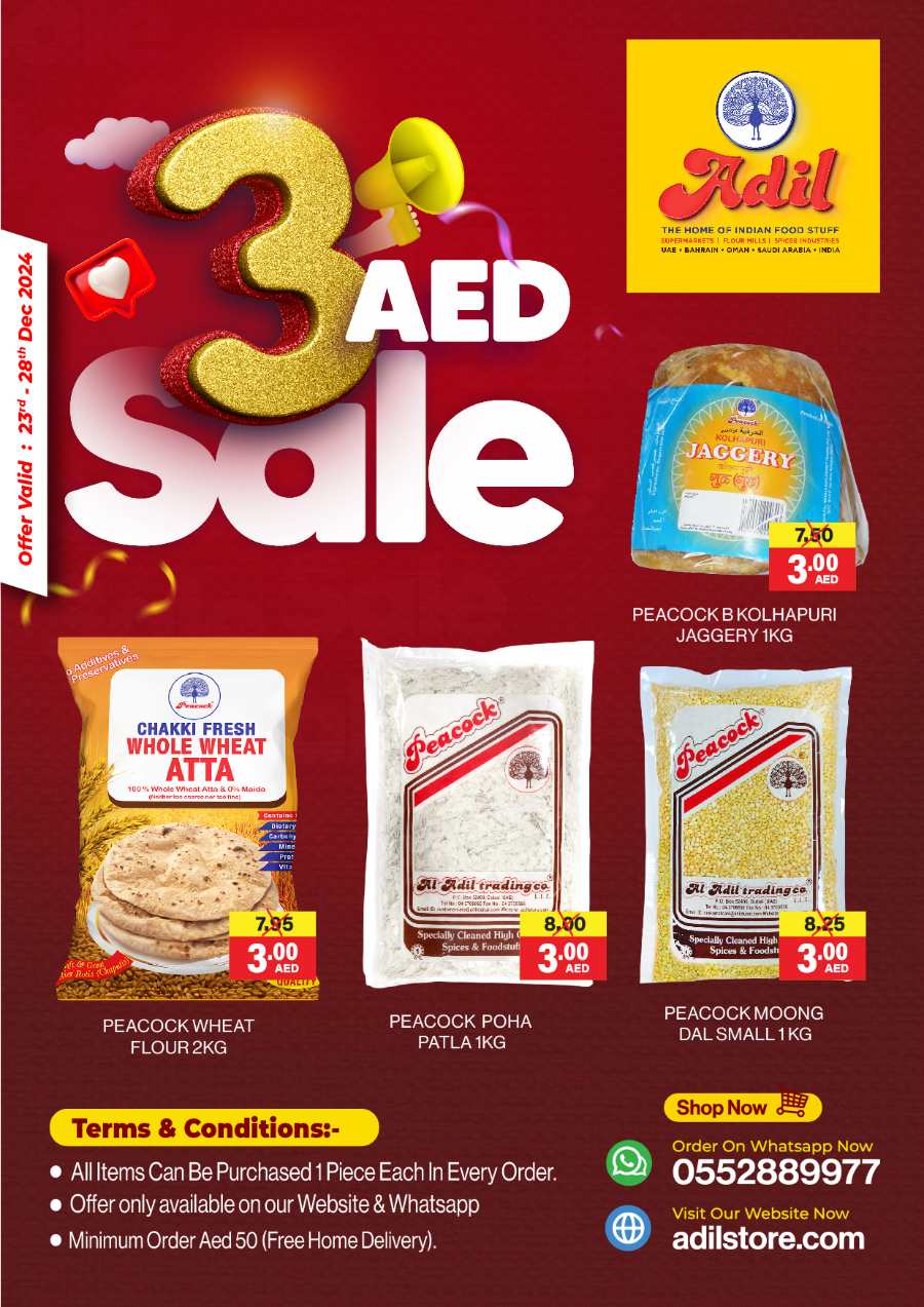 3 AED Sale In Al Adil Supermarket Abu Dhabi