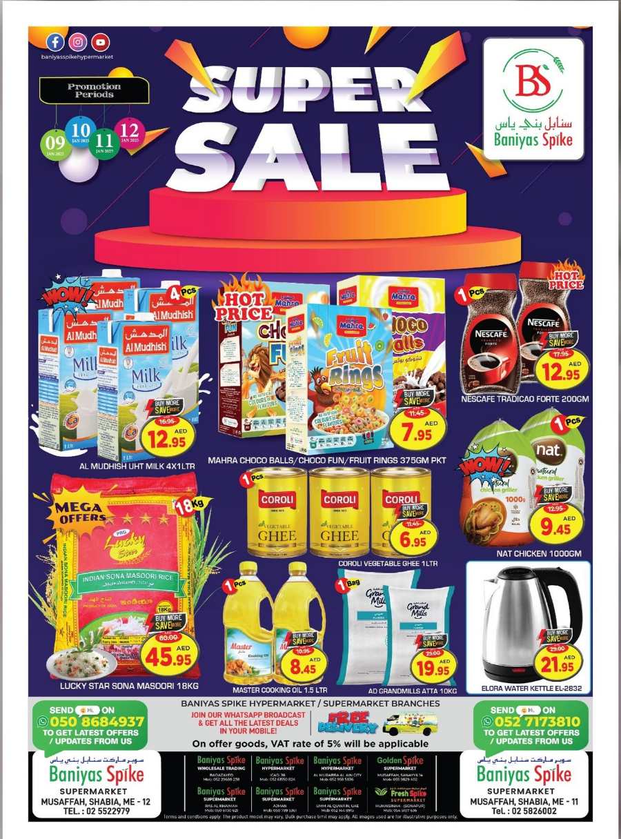 Super Sale: Up to 40% Off on Grocery & Fresh Foods In Baniyas Spike Abu Dhabi