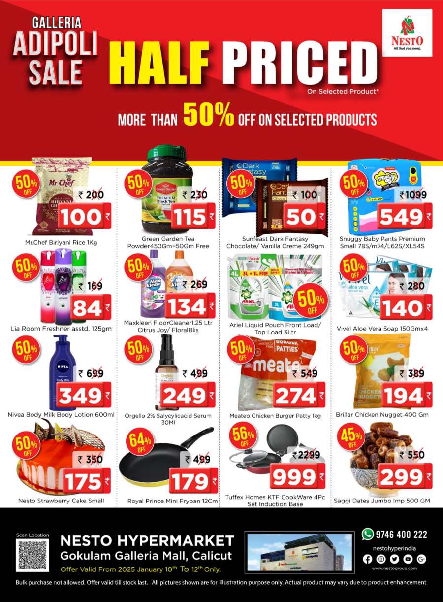 Half Priced | More Than 50% Off - Shop Now In Nesto Hypermarket Calicut