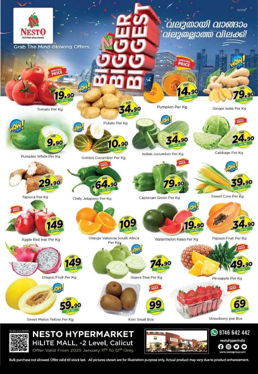 Biggest Deals on Fruits & Vegetables | Up to 30% Off In Nesto Hypermarket Calicut