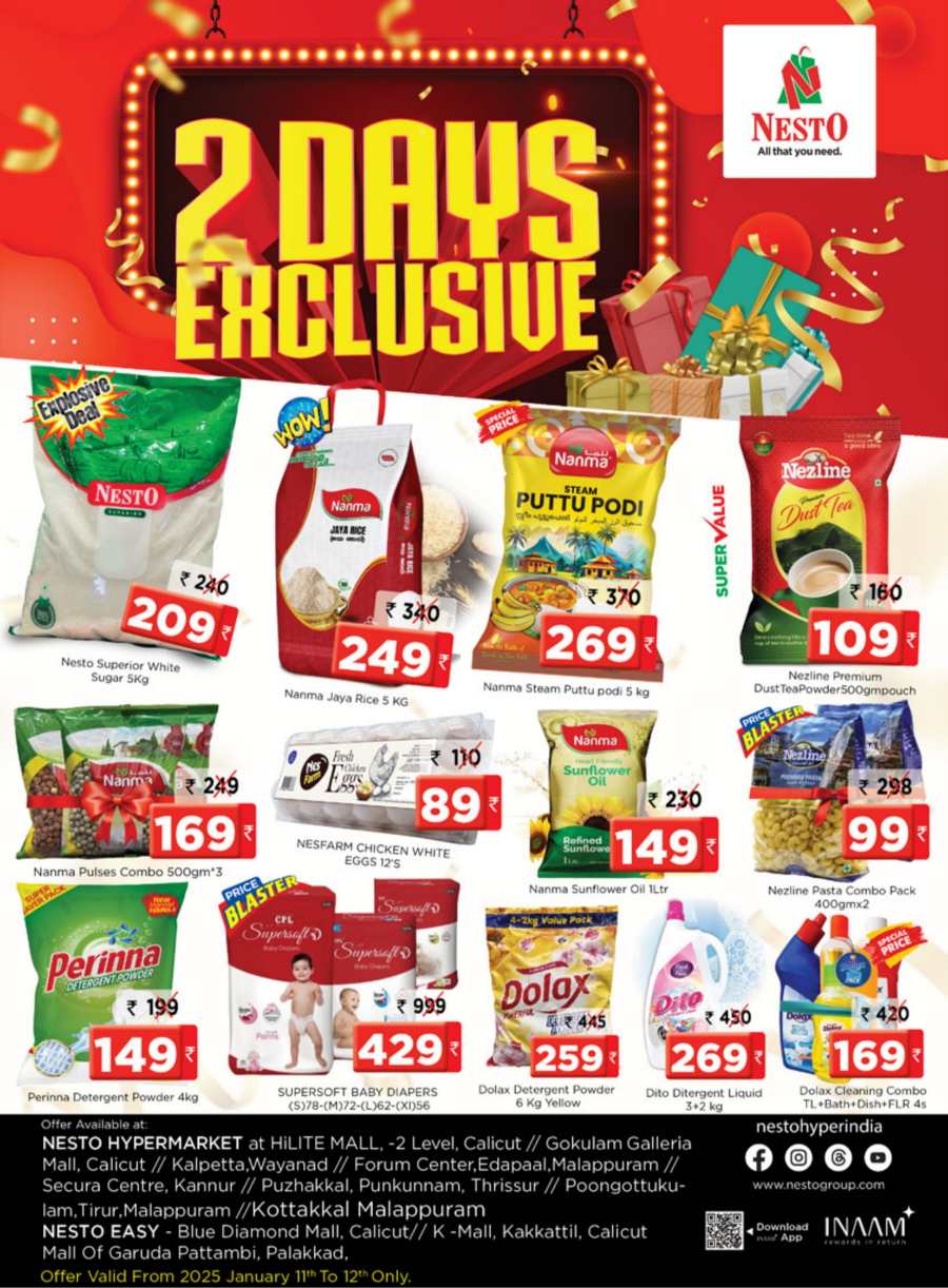 2 Days Exclusive Deals | Up to 40% Off In Nesto Hypermarket Calicut