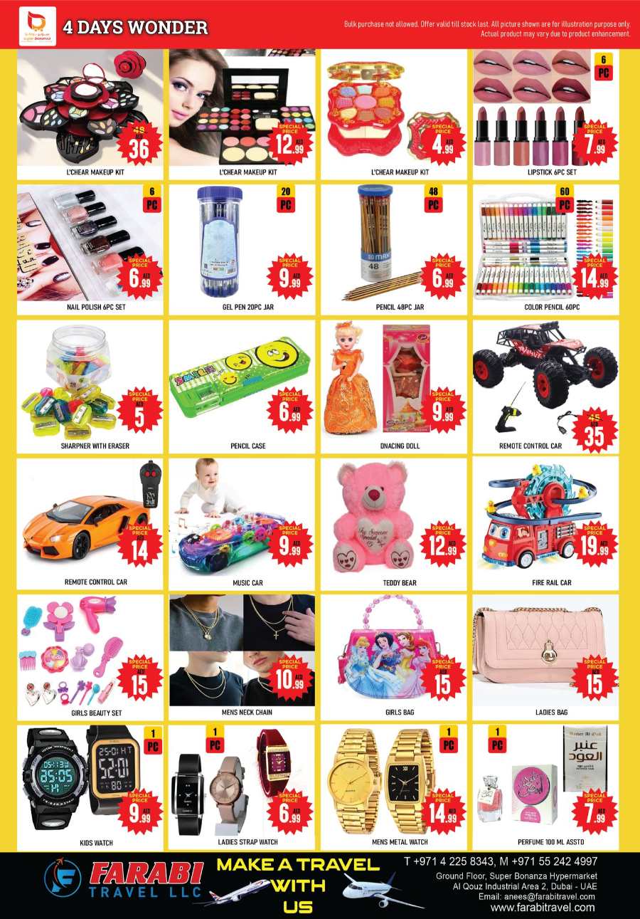 4 Days Wonder Deals!! In Super Bonanza Dubai