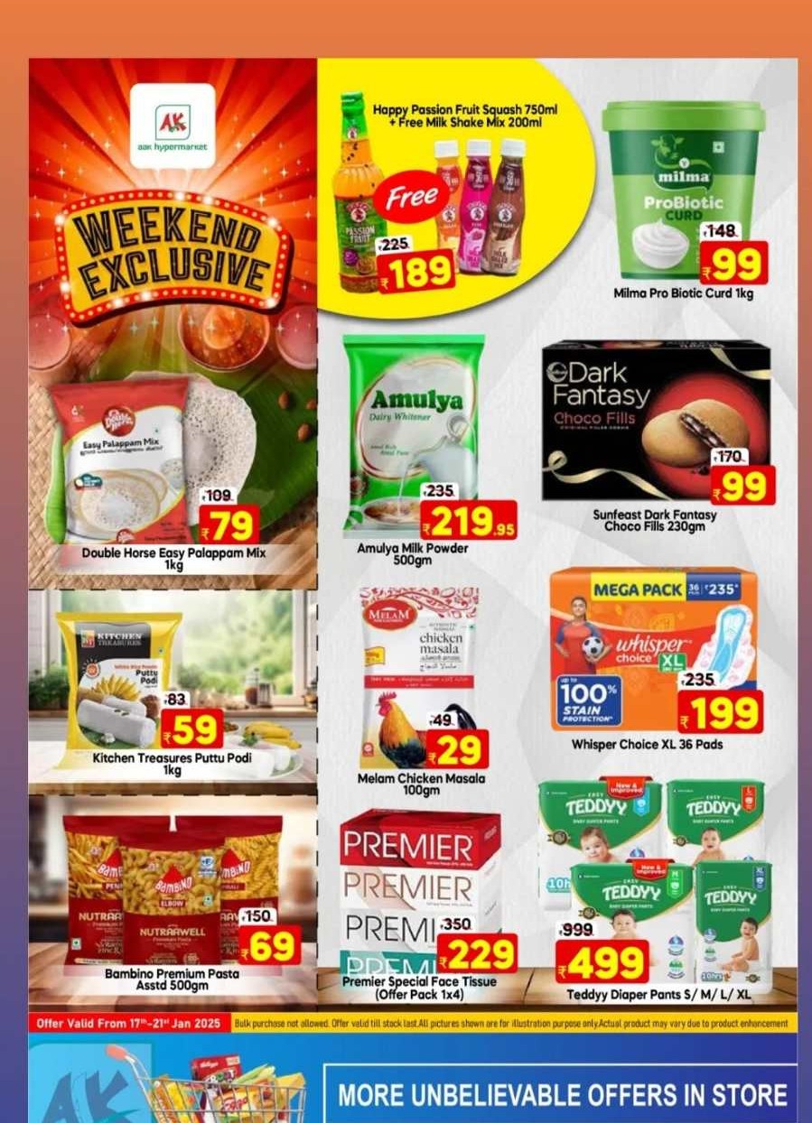 Tuesday Top Deals: Buy Fresh at Lowest Price! In AAK Hypermarket Malappuram