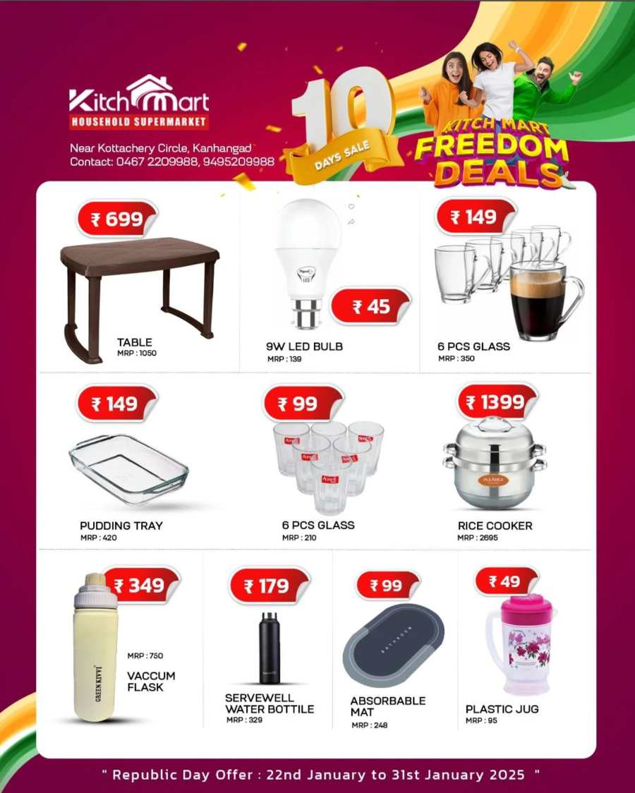 Freedom Deals: Don't Miss Out on Amazing Offers! In Kitchmart Kasaragod