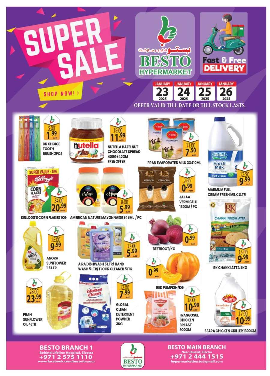 Super Sale: Up to 40% Off on Grocery & Fresh Foods In Besto Hypermarket Abu Dhabi