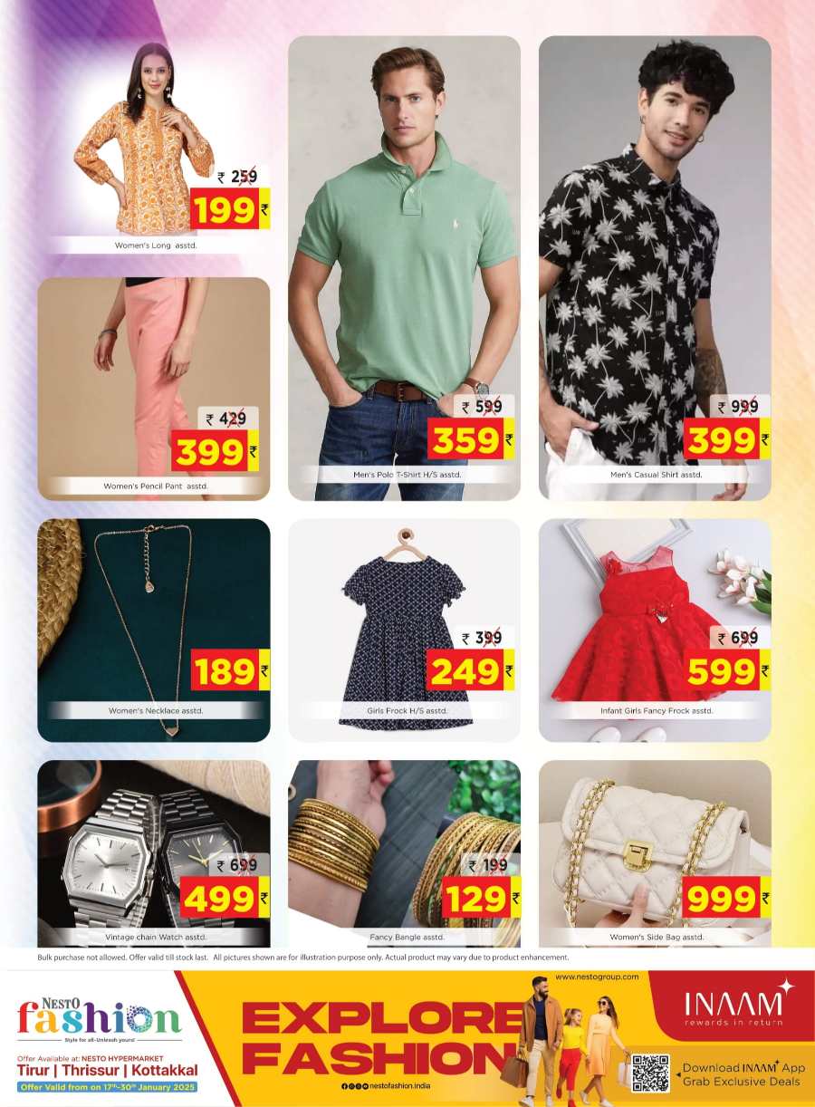 Fashion Fiesta: Up to 50% Off Garments, Footwear & Bags! In Nesto Hypermarket Thrissur