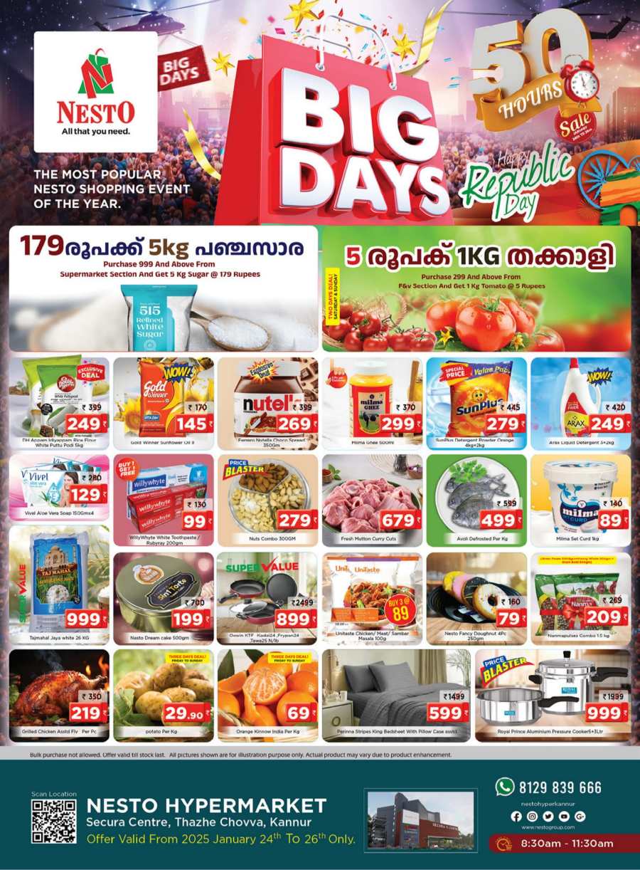 Big Days, Bigger Savings: 50 Hour Sale Now On! In Nesto Hypermarket Kannur