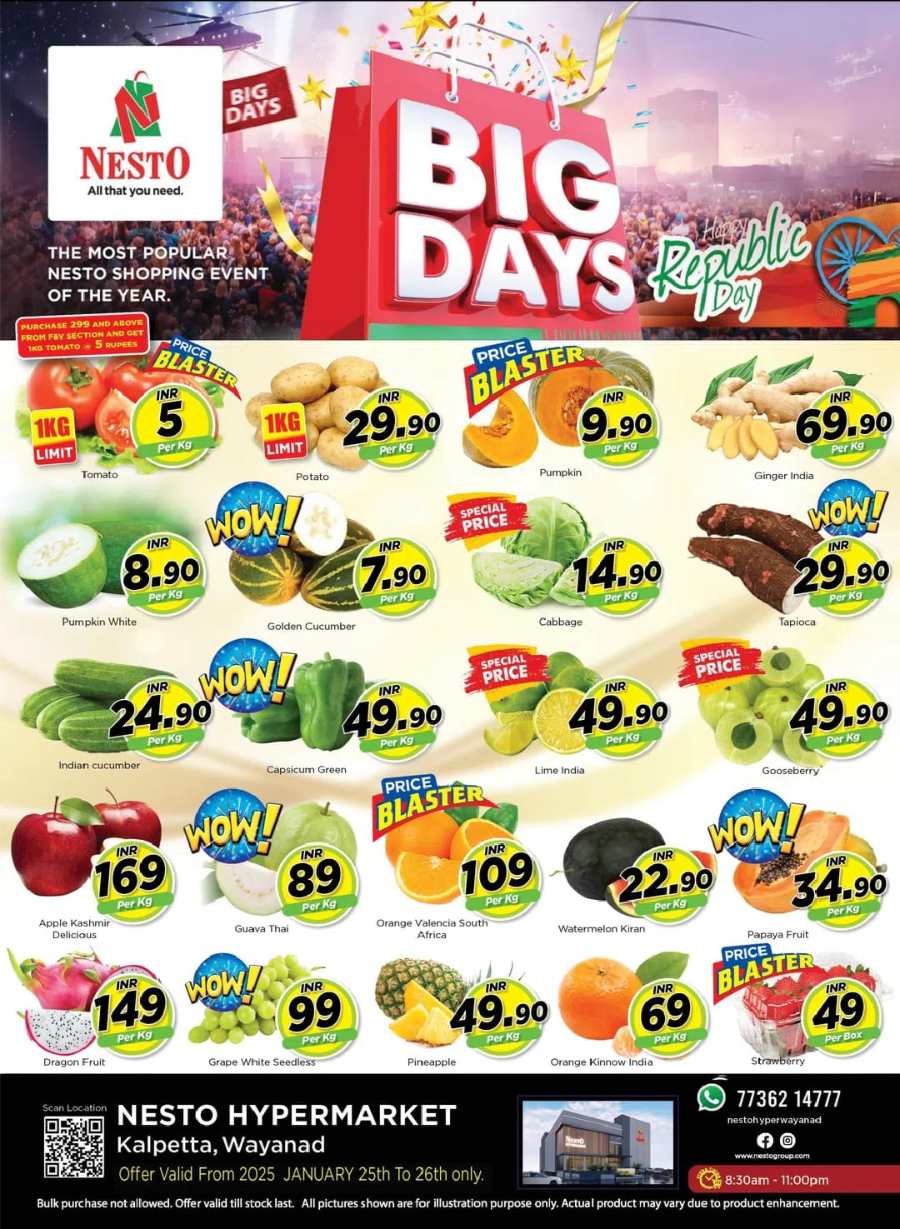 Big Days Sale In Nesto Hypermarket Wayanad