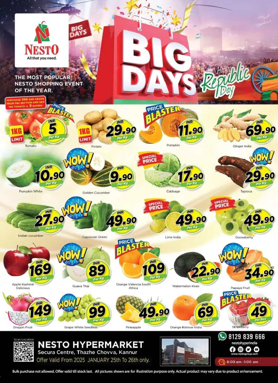 Big Days Sale In Nesto Hypermarket Kannur