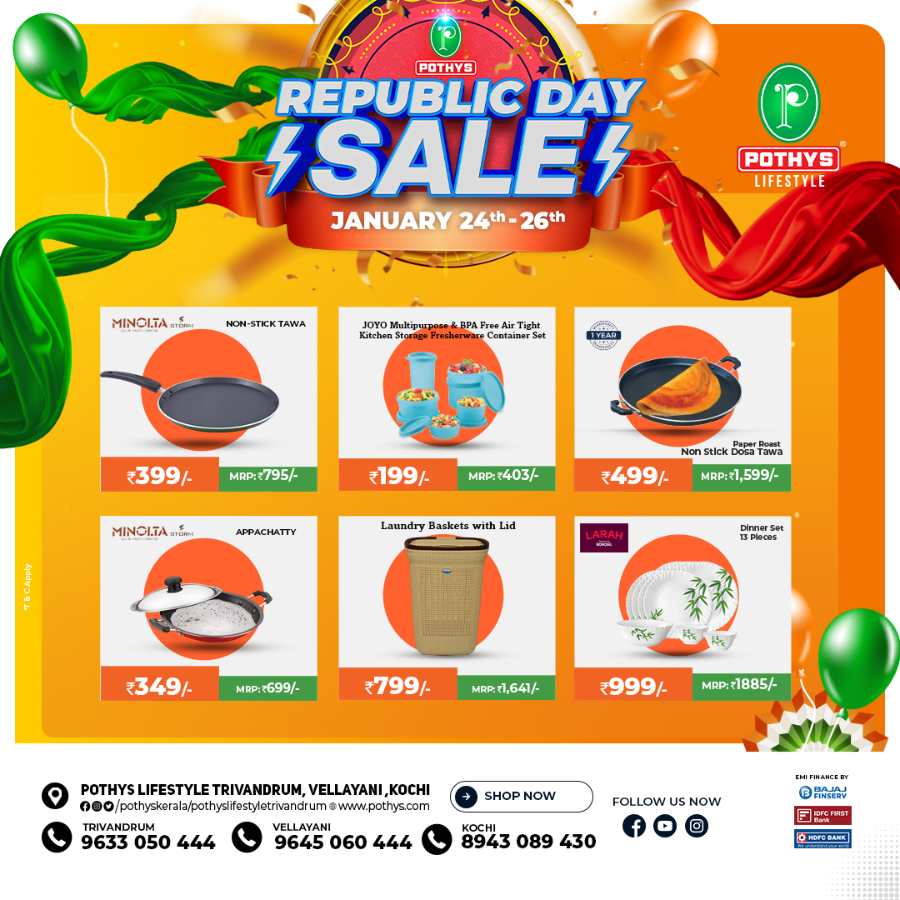 Republic Day Sale | Up to 60% OFF In Pothys Superstores Ernakulam