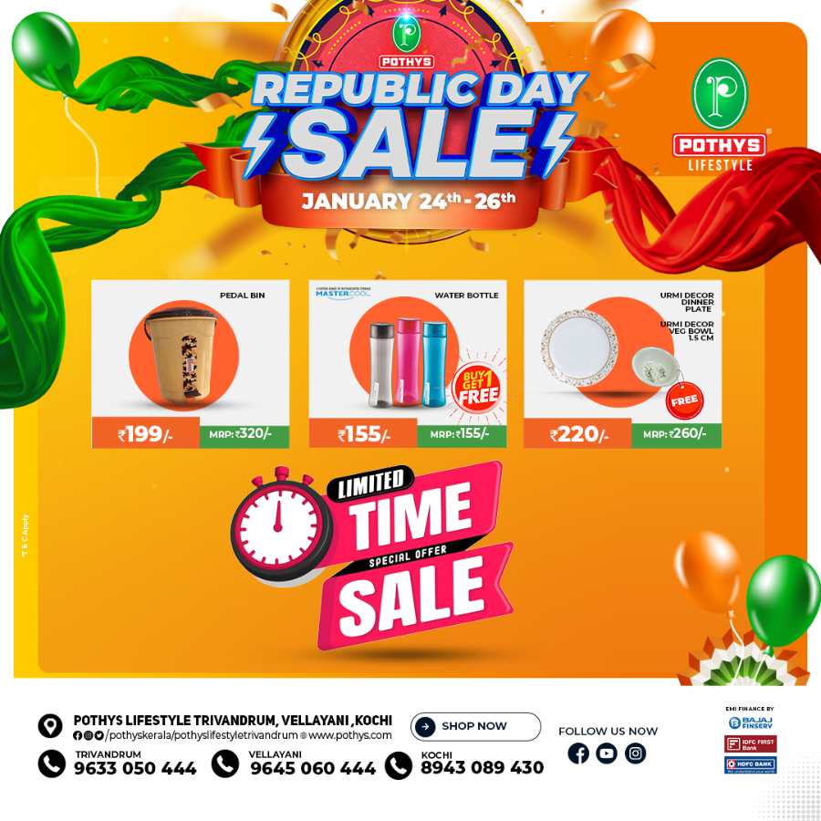 Republic Day Sale | Up to 60% OFF In Pothys Superstores Ernakulam