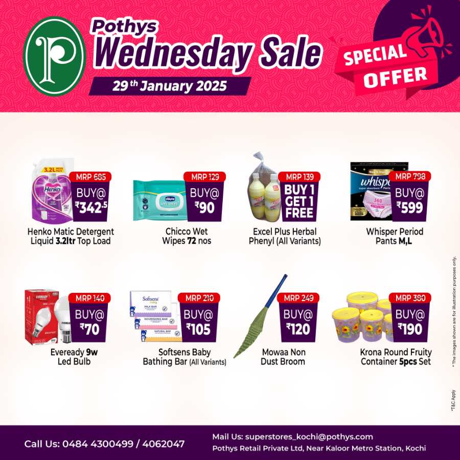 Wednesday Sale! In Pothys Superstores Ernakulam