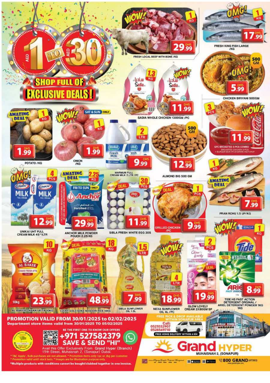 1-3 AED Deals - Shop full of exclusive deals! In Grand Hypermarket Dubai