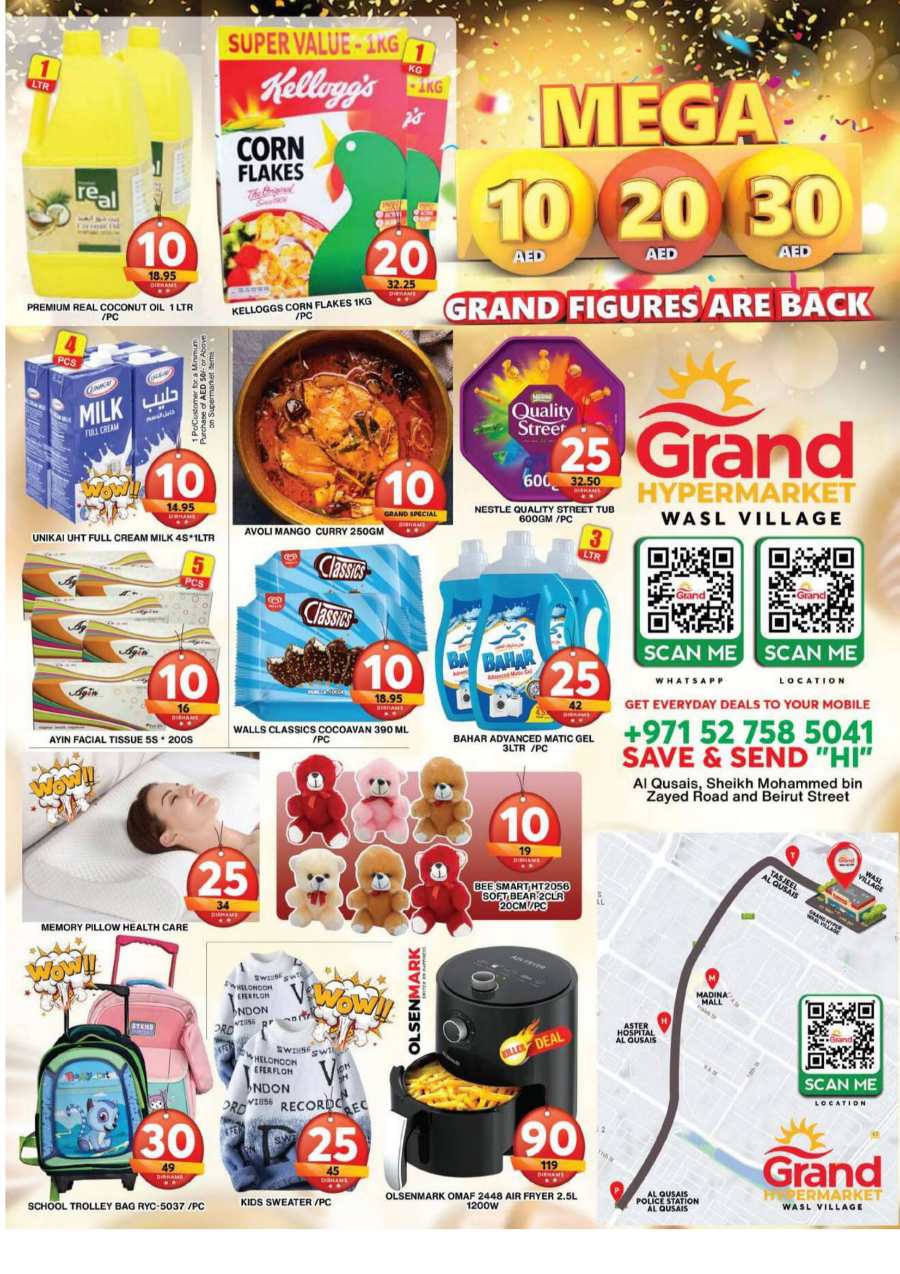 Mega 10,20,30 AED Offers In Grand Hypermarket Dubai