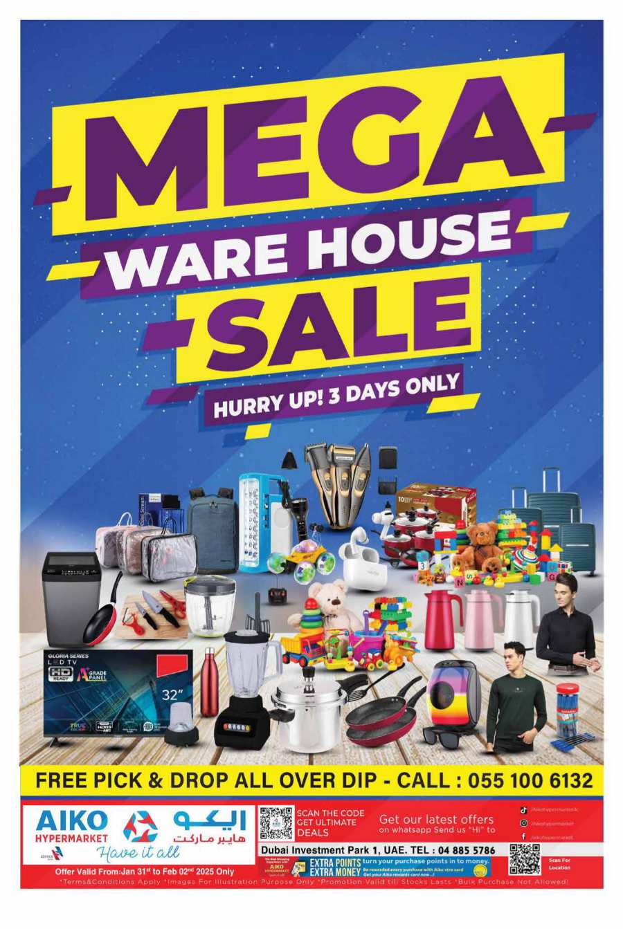 Mega Month End Deal In AIKO Hypermarket Dubai