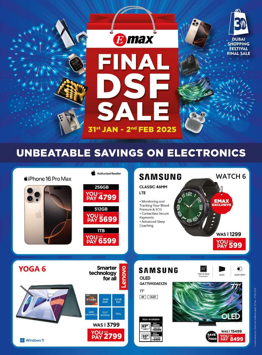 FINAL DSF SALE: Unbeatable Savings on Electronics In Emax Abu Dhabi