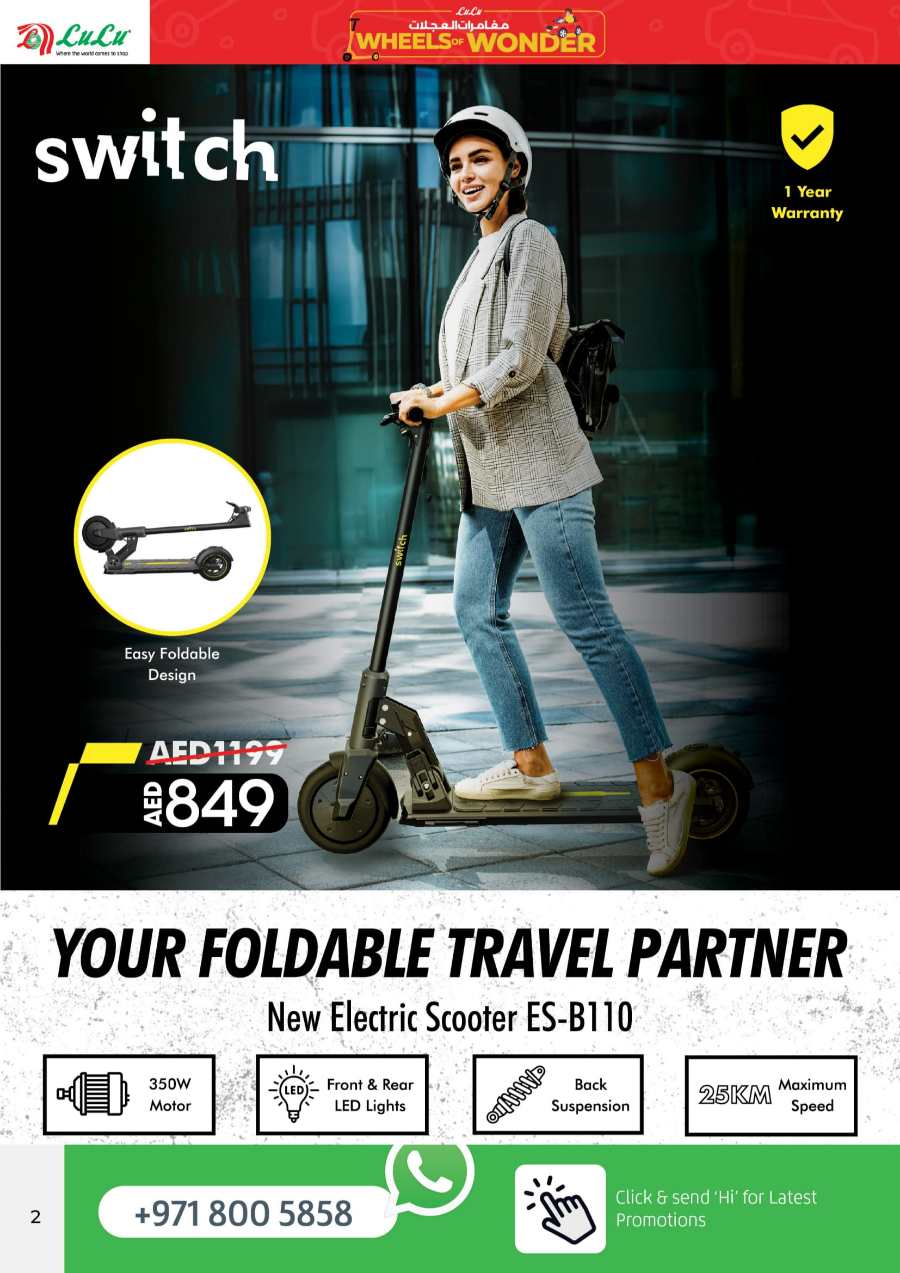 Wheels of Wonder Sale: Electric Scooters for Kids In Lulu Hypermarket Abu Dhabi