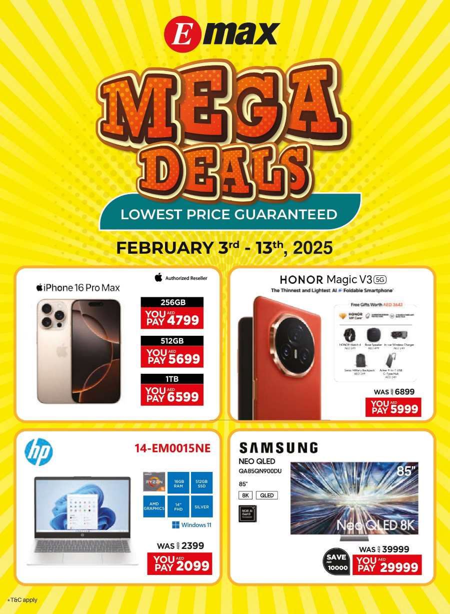 Mega Deals: Mobiles & Appliances Up to 50% Off! In Emax Abu Dhabi