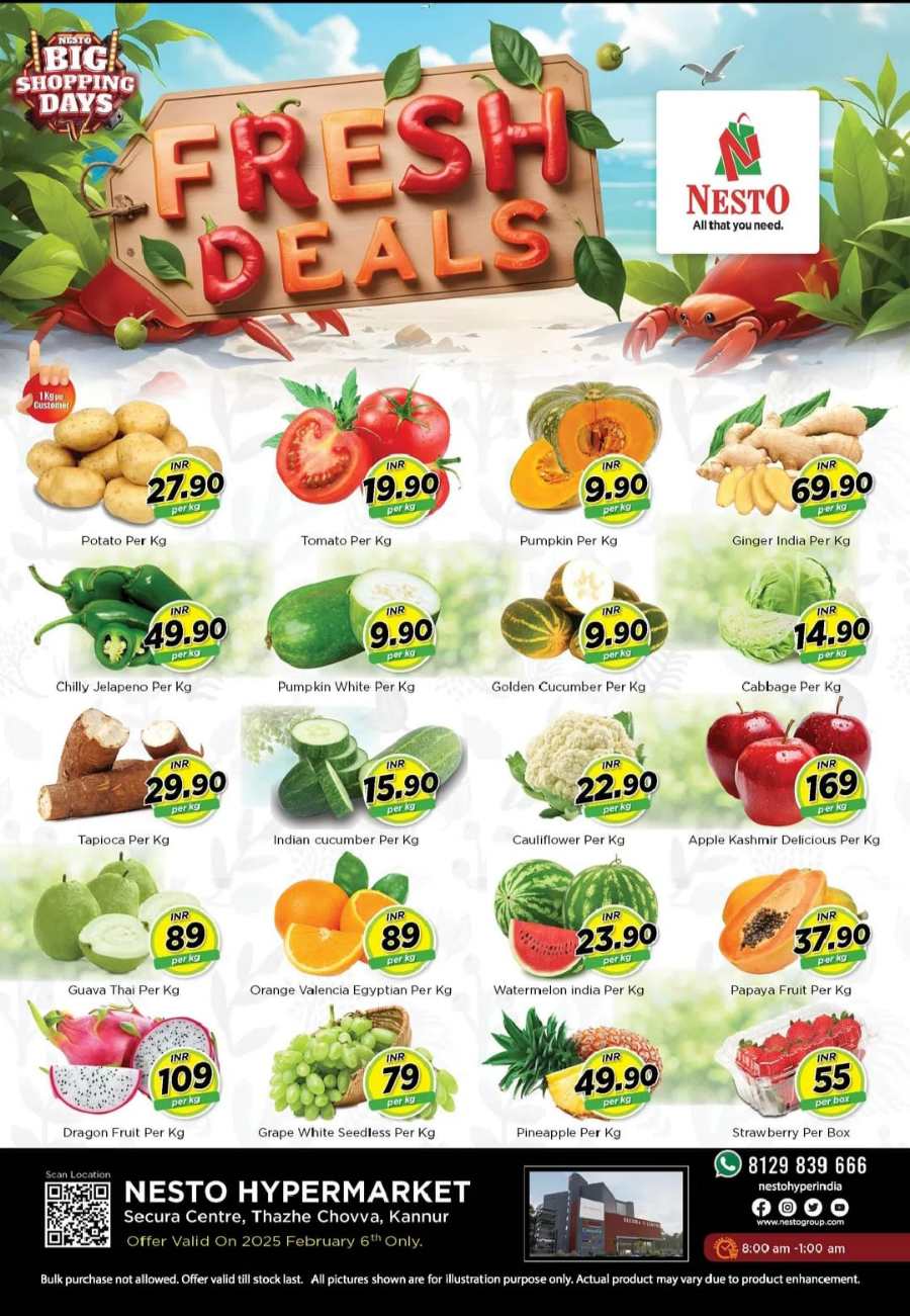 Fresh Deals Today: Fruits & Vegetables Offers In Nesto Hypermarket Kannur