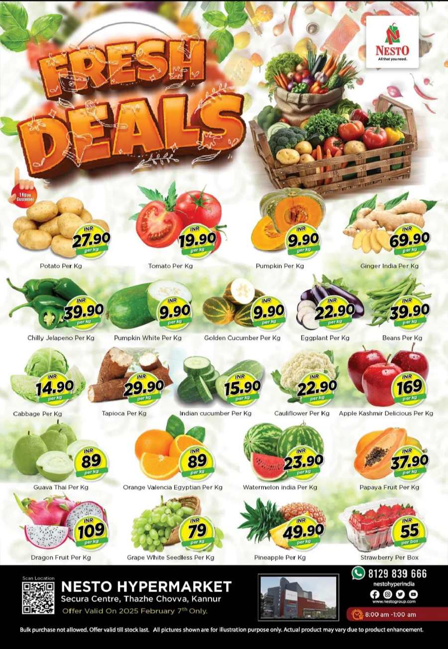 Fresh Deals Today: Fruits & Vegetables Offers In Nesto Hypermarket Kannur