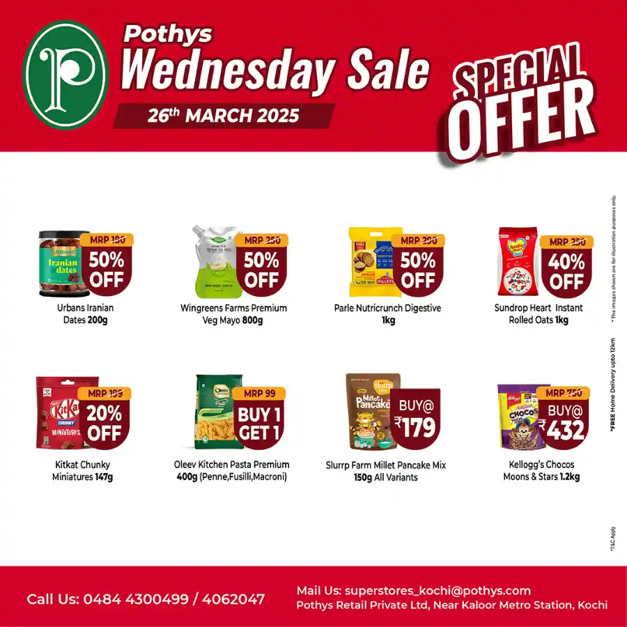 Wednesday Sale In Pothys Superstores Ernakulam