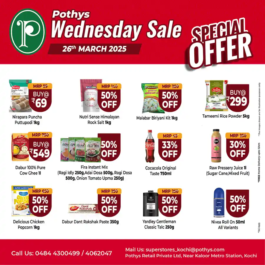 Wednesday Sale In Pothys Superstores Ernakulam