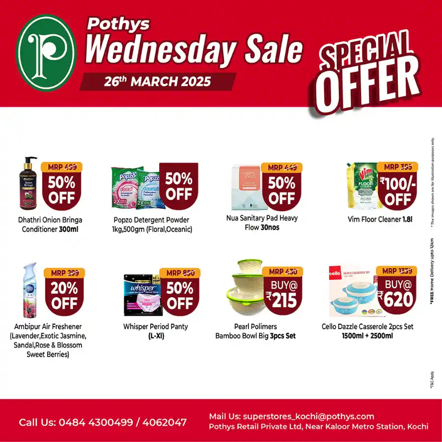 Wednesday Sale In Pothys Superstores Ernakulam