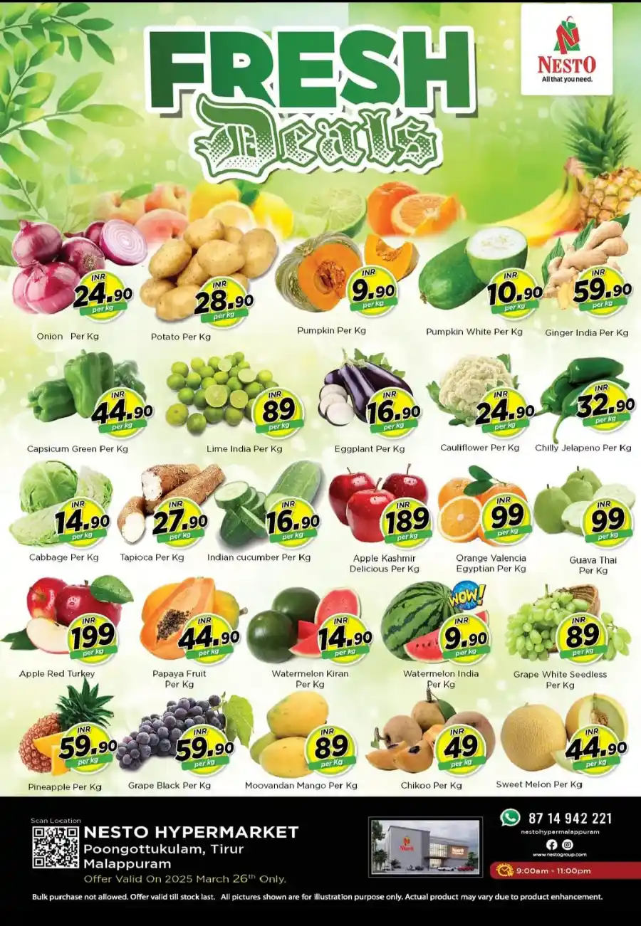 Today's Fresh Deals: Shop Now at Lowest Prices In Nesto Hypermarket Malappuram