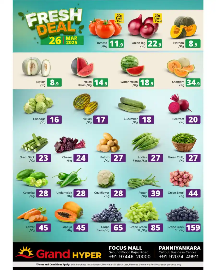 Today's Fresh Deals: Shop Now at Lowest Prices In Grand Hypermarket Calicut