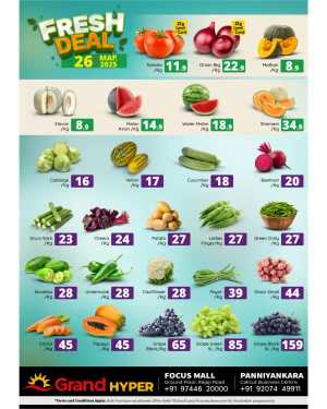 Today's Fresh Deals: Shop Now at Lowest Prices In Grand Hypermarket Calicut