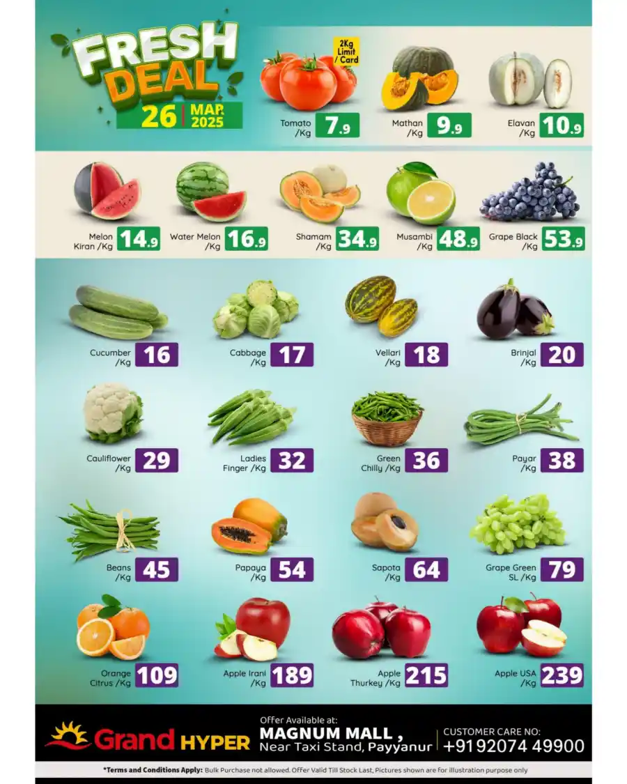 Today's Fresh Deals: Shop Now at Lowest Prices In Grand Hypermarket Kannur
